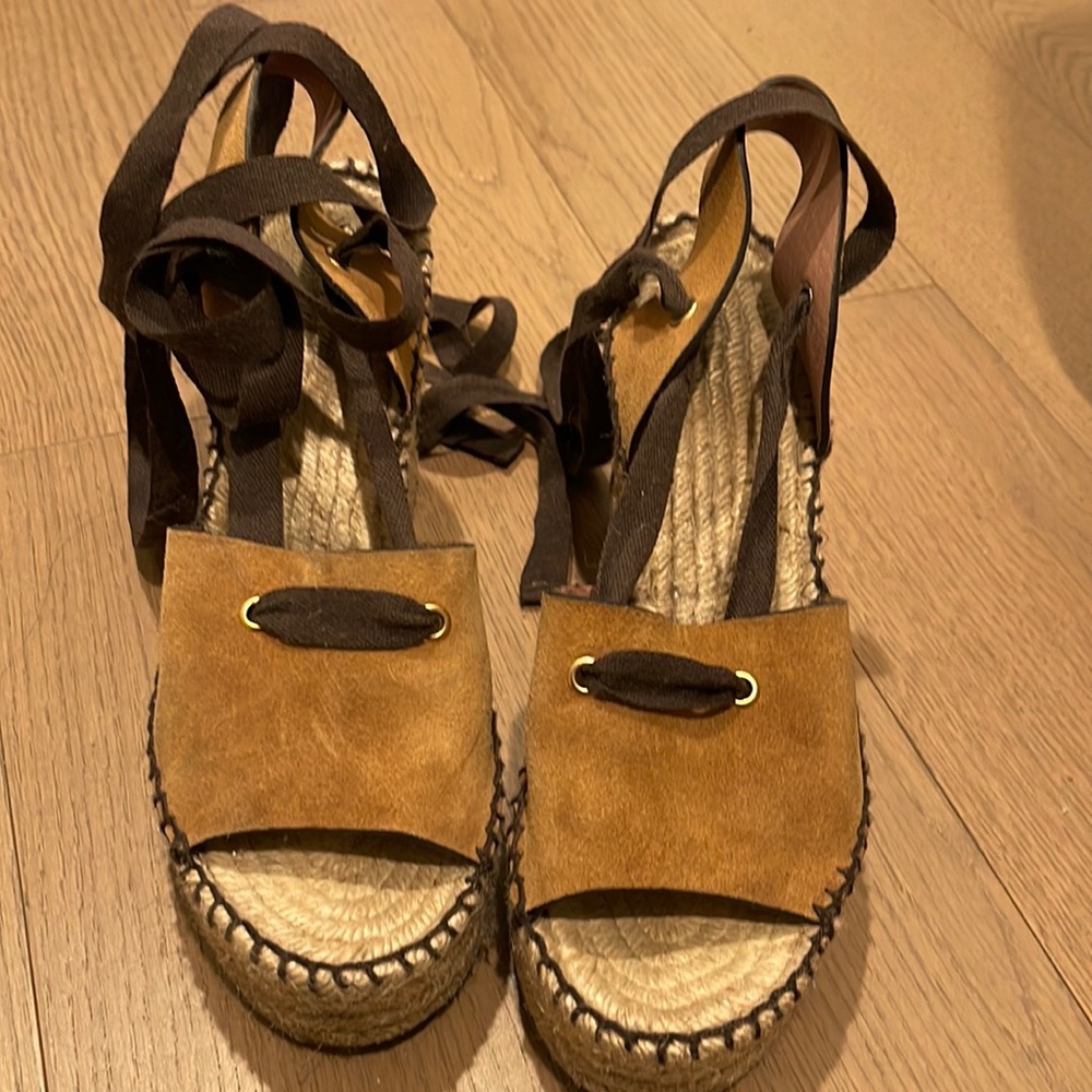 Bought at a boutique, super comfy lace up wedges